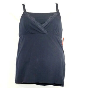 SMALL Gilligan & O'Malley‎ Nursing Surplice Cami Black NWT